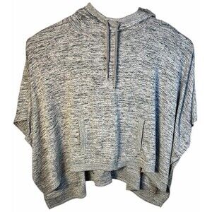 NICE ATHLETA Blissful Hooded Poncho size Large Pullover Heather Gray